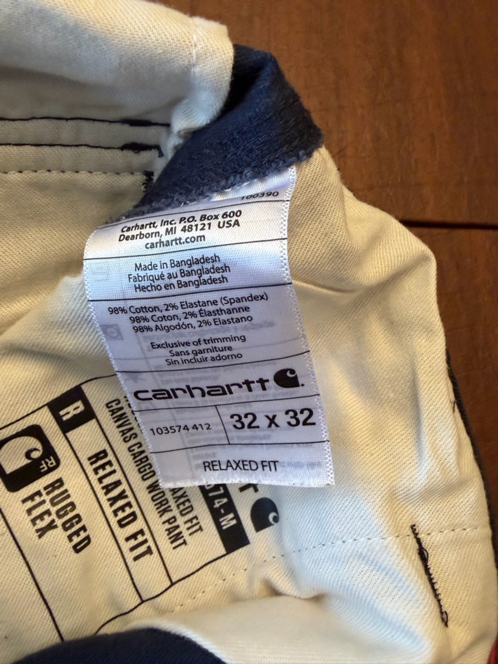 Carhartt Men's Navy Cargo Pants with Utility Pockets - Picture 5 of 5